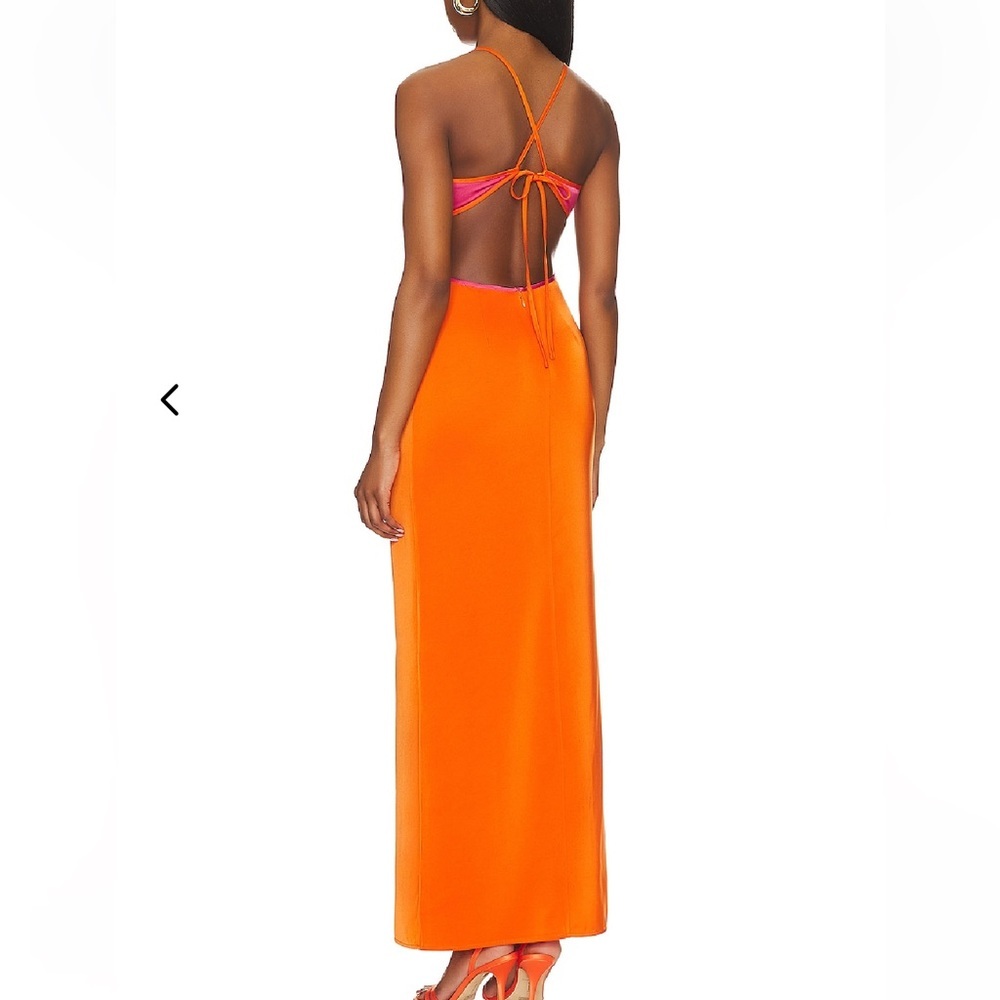 Lovers + Friends Orange Maxi Dress with Pink Bodice - Picture 3 of 9